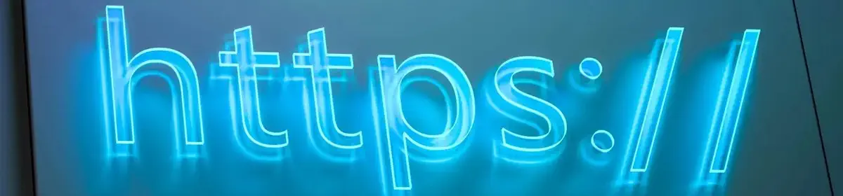 une pancarte lumineuse d' un HTTPS lumineux représentant un URL