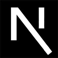 Un grand N en blanc sur fond Noir, logo de Next.js