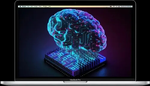 un beau cerveau electronique représantant l'IA