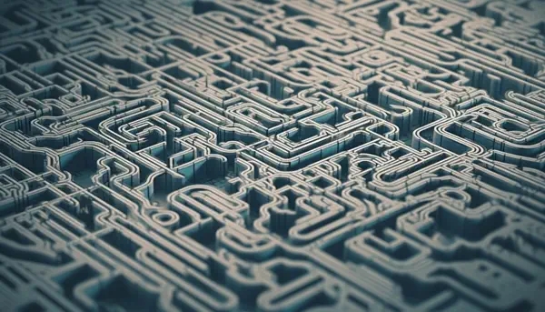 Circuit labyrinthe intégré expliquant la complexité de Chat GPT 